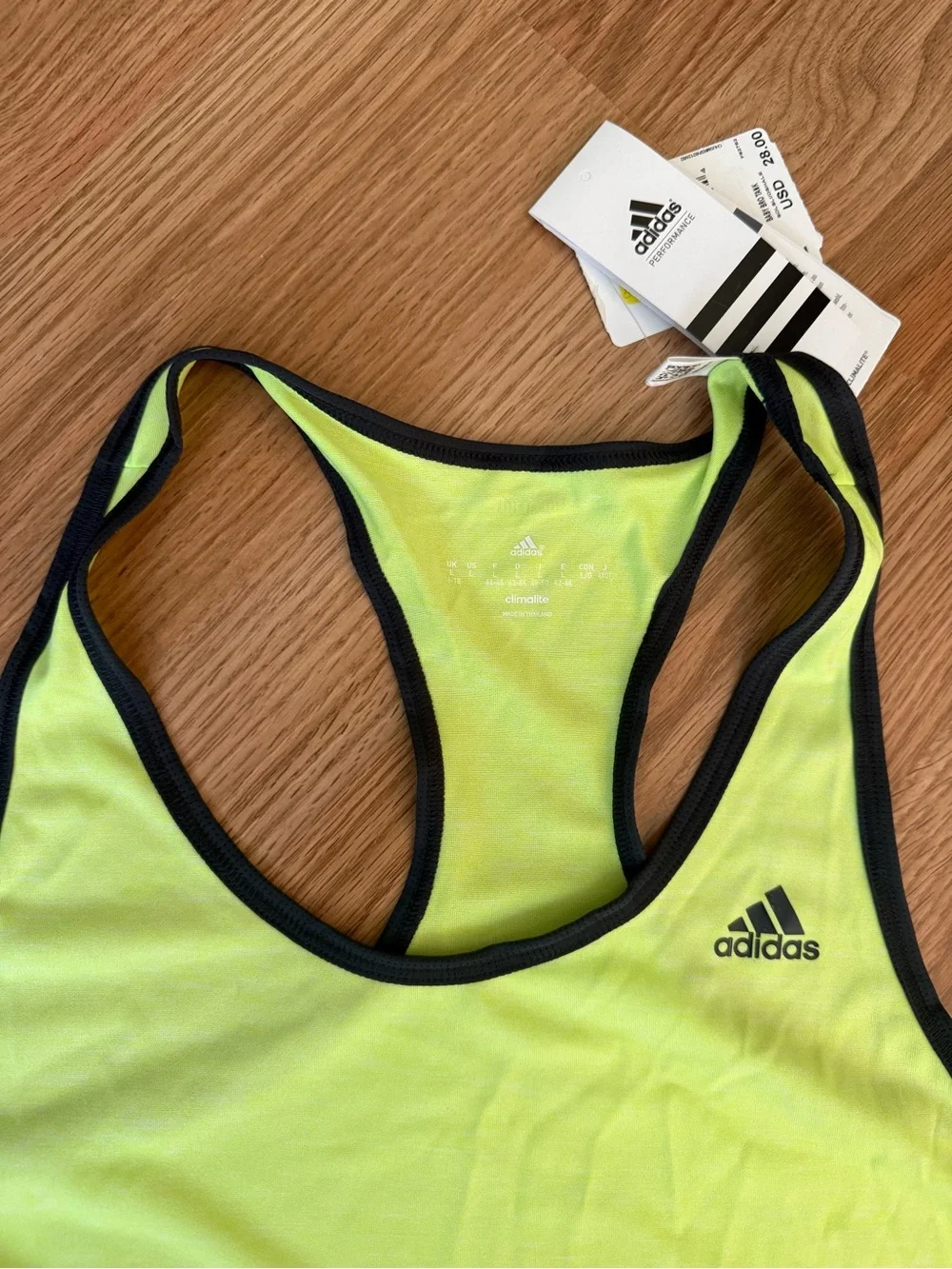 Women’s Adidas Neon Green-Yellow Racerback Tank - Size Large - Picture 3 of 6
